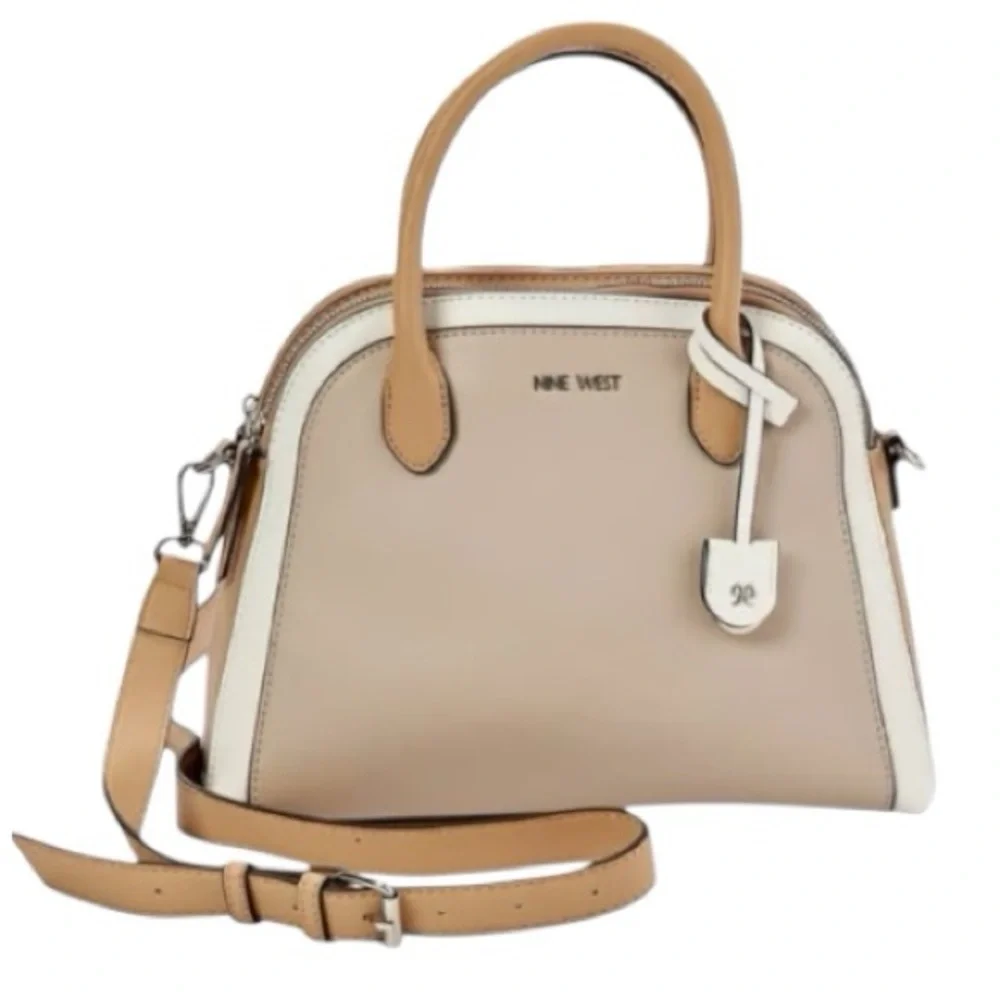 NWT Nine West Gertrude 3 Compartment Color Block Dome Satchel